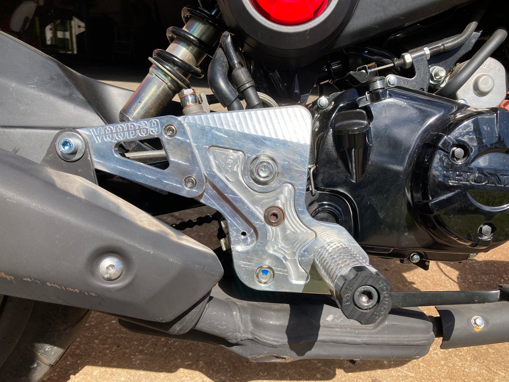 grom machined aluminum stunt rearsets Voodoo Fab